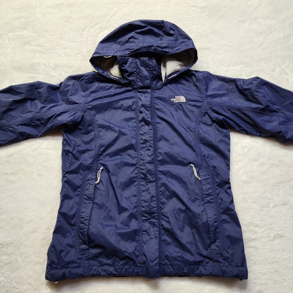 The North Face Women's Navy Blue Full-Zip Hooded Windbreaker Jacket Size Medium - Picture 2 of 12